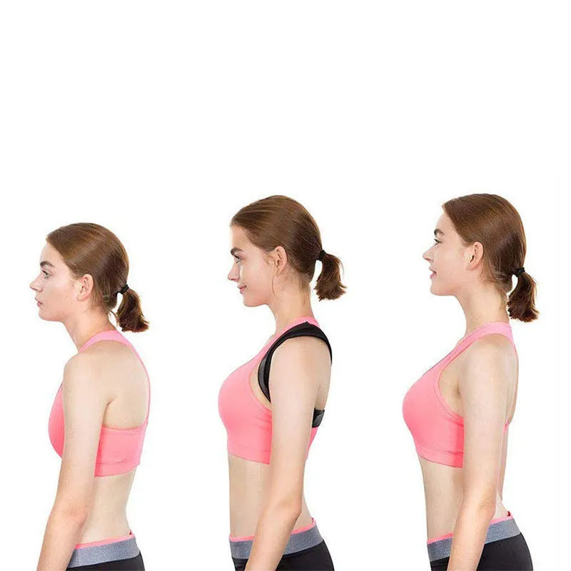 Corretor de postura de clavícula ajustável para homens e mulheres, cinta traseira superior, ombro lombar cinto espartilho, correção de postura