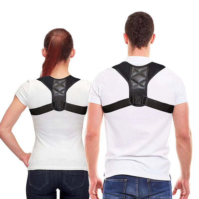 Corretor de postura de clavícula ajustável para homens e mulheres, cinta traseira superior, ombro lombar cinto espartilho, correção de postura