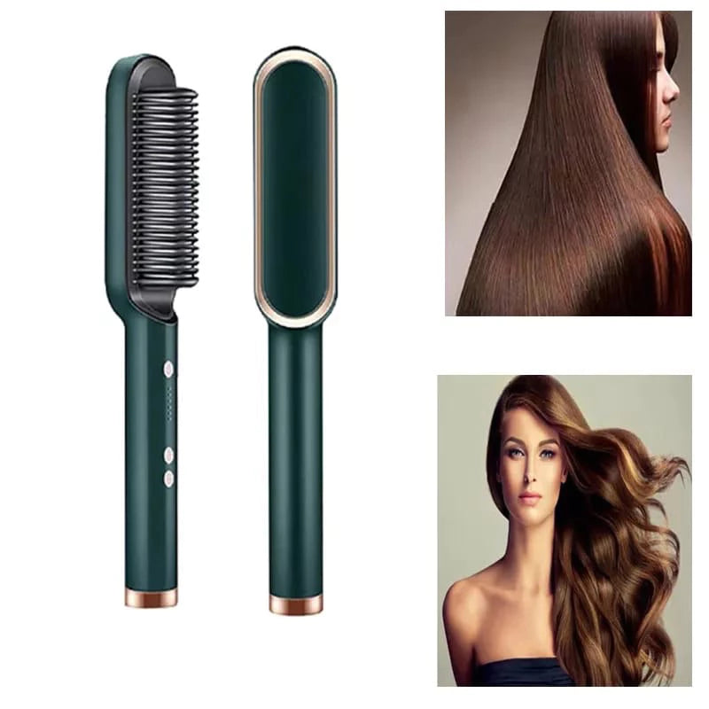 Escova Alisadora Anion Hair Pro 3 em 1 , Secador, Chapinha e Modelador de Cachos Bivolt